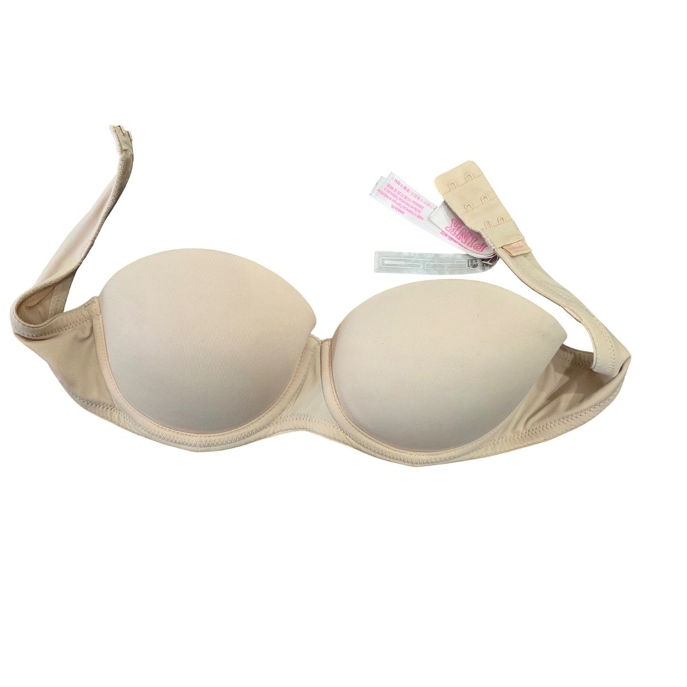 Victorias Secret PINK Wear Everywhere Strapless Multi-Way Bra Tan Nude 34A